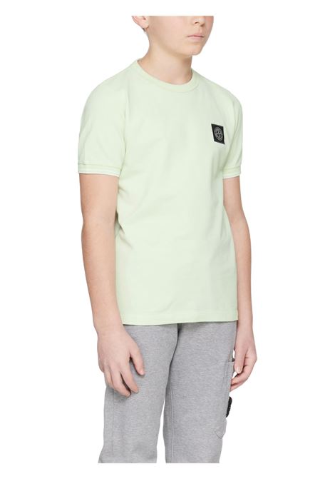 T-shirt bambino verde in cotone Stone Island | 761620147/SUVERDE